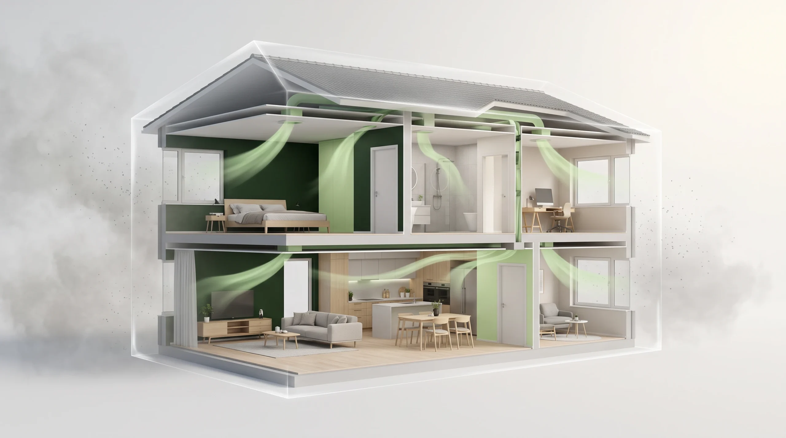 Air circulating through the home